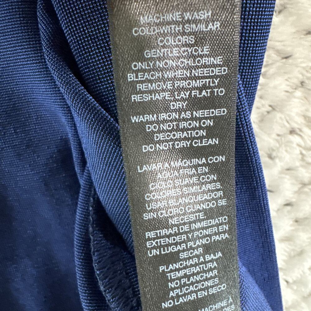 Chicos Travelers Cardigan Womens 2 L/12 Blue Slinky Stretch Open Front - Picture 9 of 9